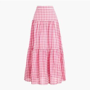 J. Crew Checkered Tiered Maxi Skirt XS
